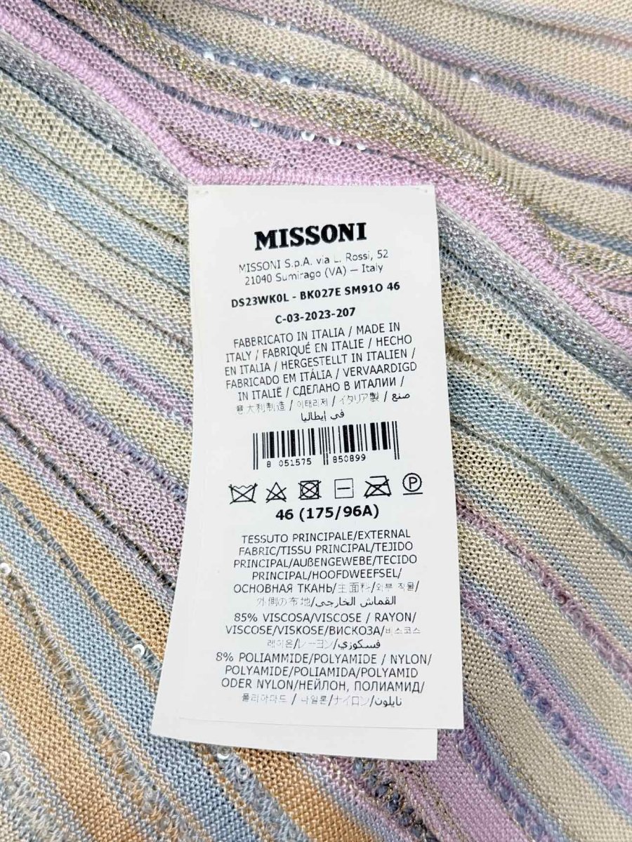 Pre - loved MISSONI Grey Multicolor Ribbed Size US 10 Top at Reems Closet