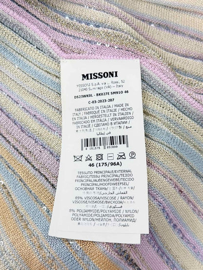 Pre - loved MISSONI Grey Multicolor Ribbed Size US 10 Top at Reems Closet