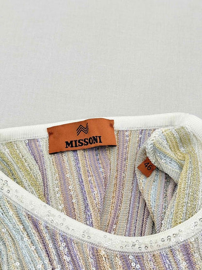 Pre - loved MISSONI Grey Multicolor Ribbed Size US 10 Top at Reems Closet