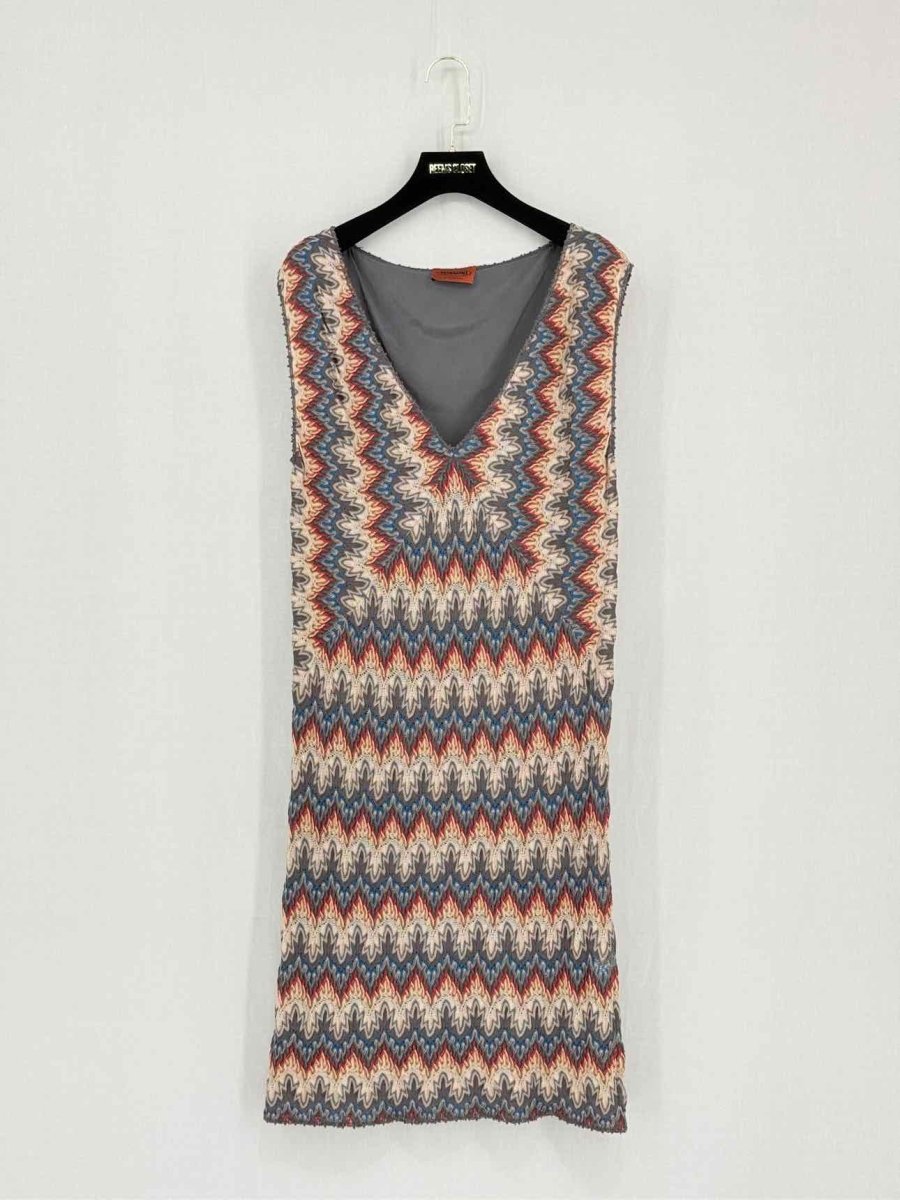 Pre-loved MISSONI Grey Multicolor Size US 4 Knee Length Dress at Reems Closet