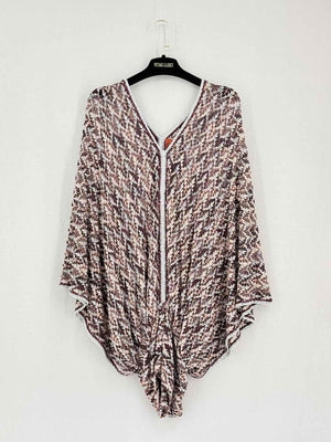 Pre-loved MISSONI Kaftan Brown, Peach & Silver Size US 4 Top at Reems Closet