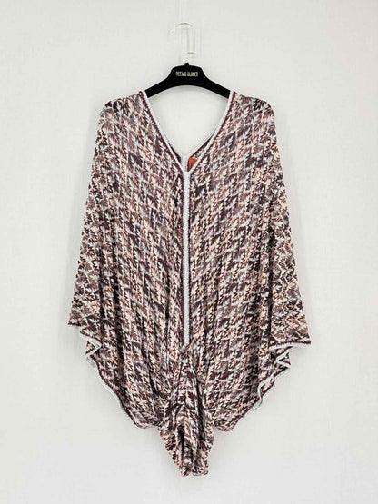 Pre-loved MISSONI Kaftan Brown, Peach & Silver Size US 4 Top at Reems Closet