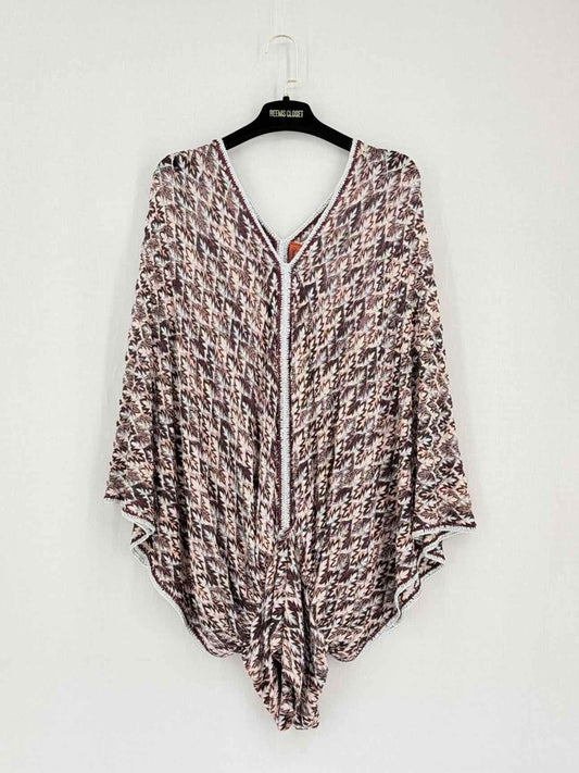 Pre-loved MISSONI Kaftan Brown, Peach & Silver Size US 4 Top at Reems Closet