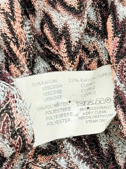 Pre-loved MISSONI Kaftan Brown, Peach & Silver Size US 4 Top at Reems Closet