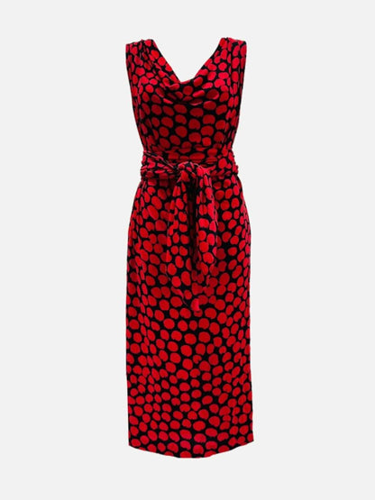 Pre - loved MISSONI Knit Black w/ Red Polka Dot Midi Dress at Reems Closet