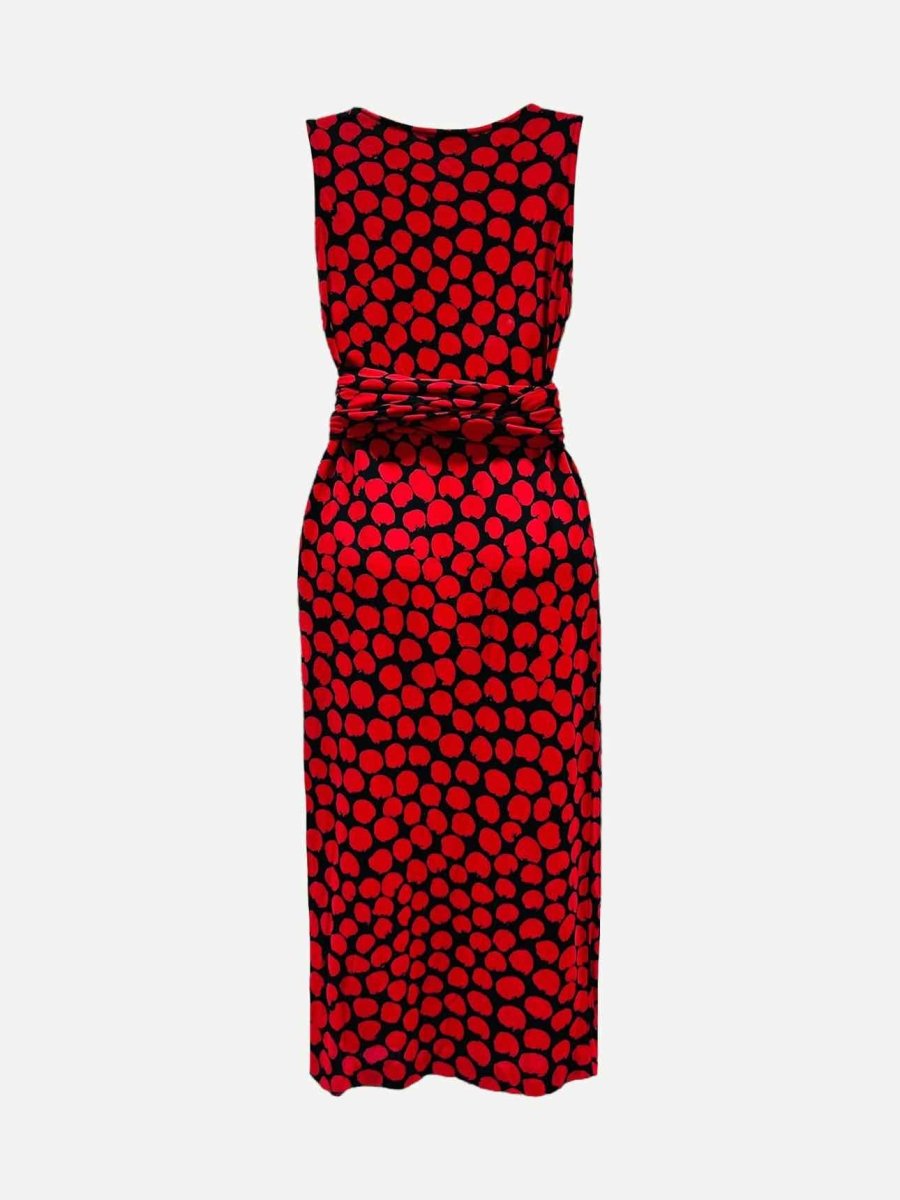 Pre - loved MISSONI Knit Black w/ Red Polka Dot Midi Dress at Reems Closet