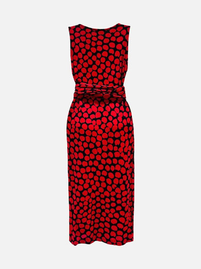 Pre - loved MISSONI Knit Black w/ Red Polka Dot Midi Dress at Reems Closet