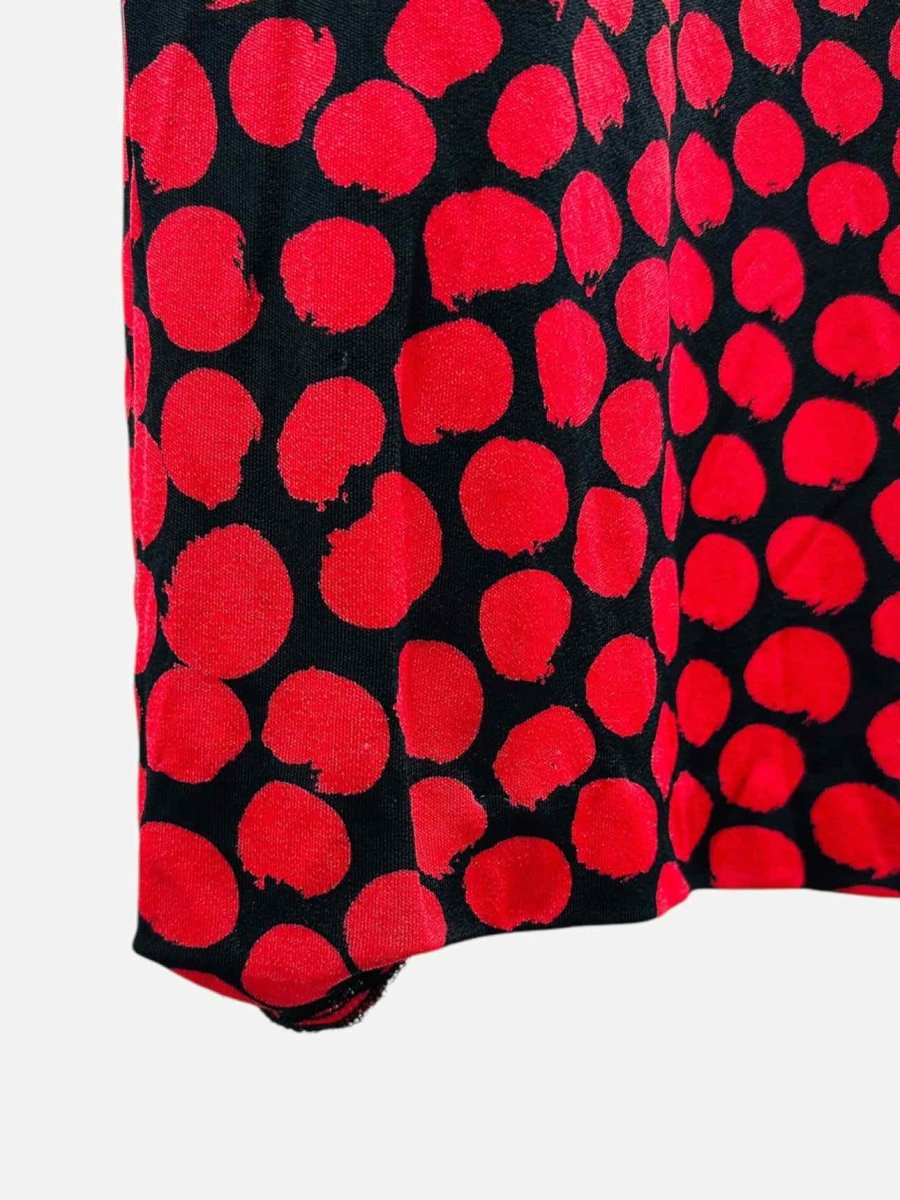 Pre - loved MISSONI Knit Black w/ Red Polka Dot Midi Dress at Reems Closet