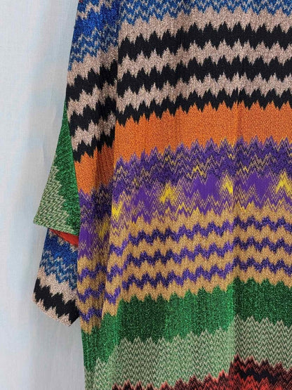Pre-loved MISSONI Metallic Multicolor Chevron Size US 8 Cardigan at Reems Closet