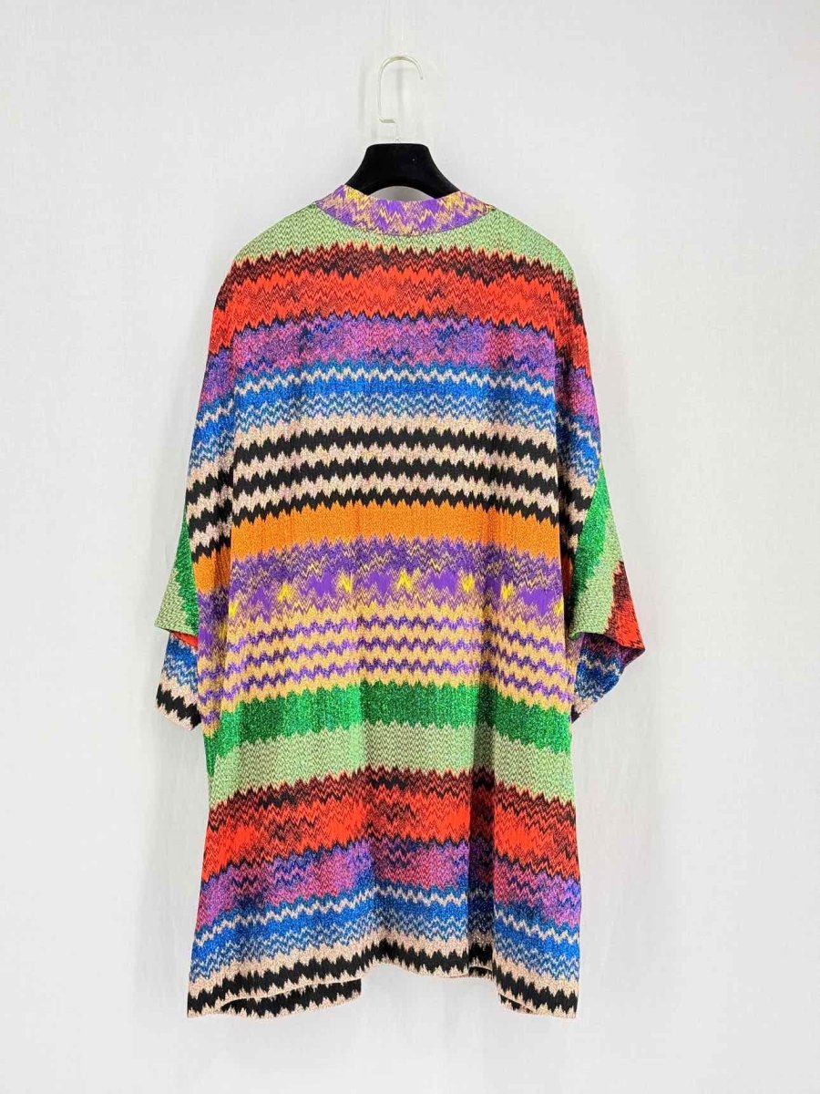 Pre-loved MISSONI Metallic Multicolor Chevron Size US 8 Cardigan at Reems Closet