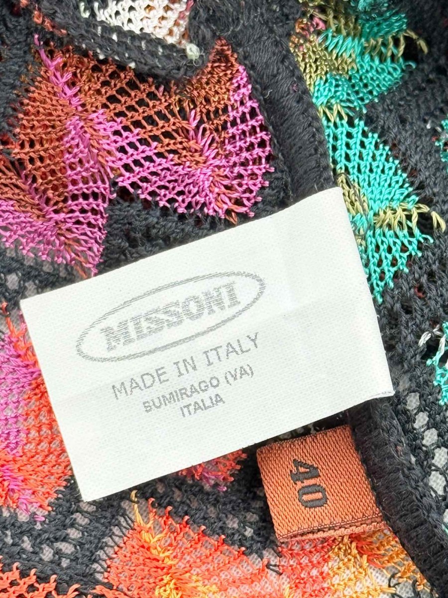 Pre - loved MISSONI Pink Multicolor Chevron Size US 4 Cardigan at Reems Closet