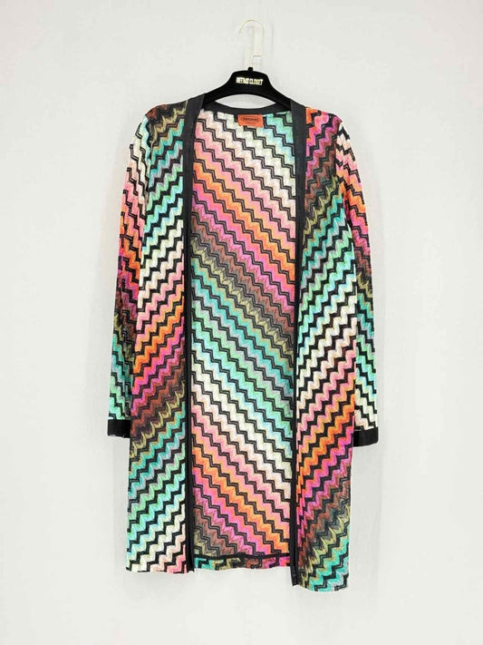Pre - loved MISSONI Pink Multicolor Chevron Size US 4 Cardigan at Reems Closet
