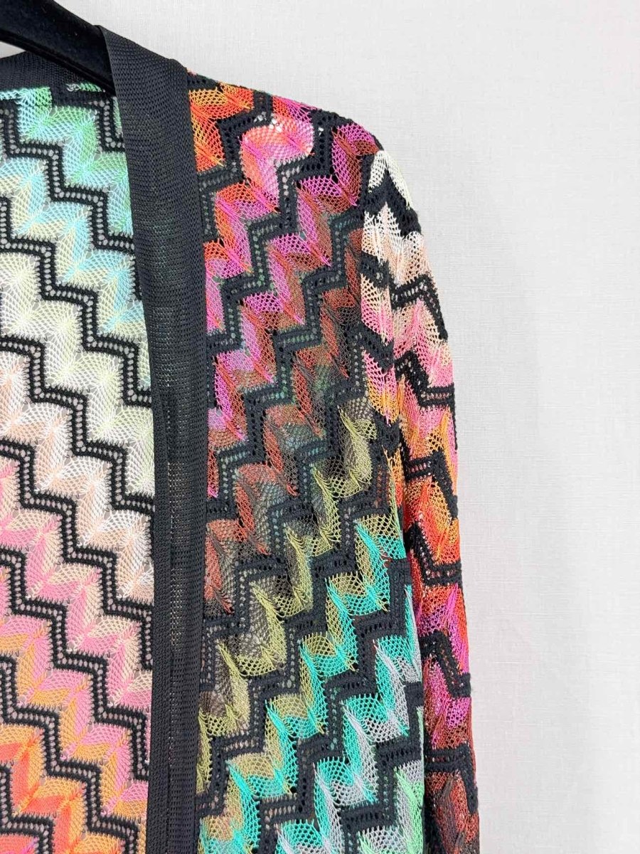 Pre - loved MISSONI Pink Multicolor Chevron Size US 4 Cardigan at Reems Closet