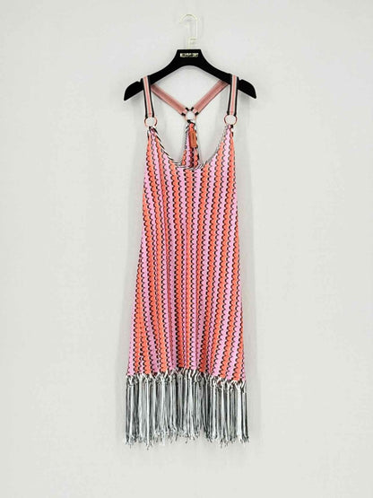 Pre - loved MISSONI Pink Multicolor Size US 8 Short Dress at Reems Closet
