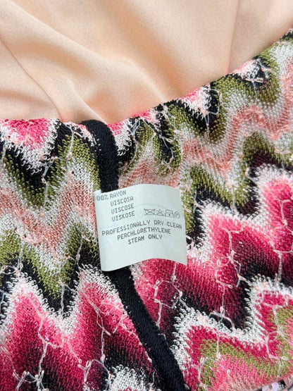 Pre-loved MISSONI Pink Multicolor Zigzag Size US 6 Short Dress at Reems Closet