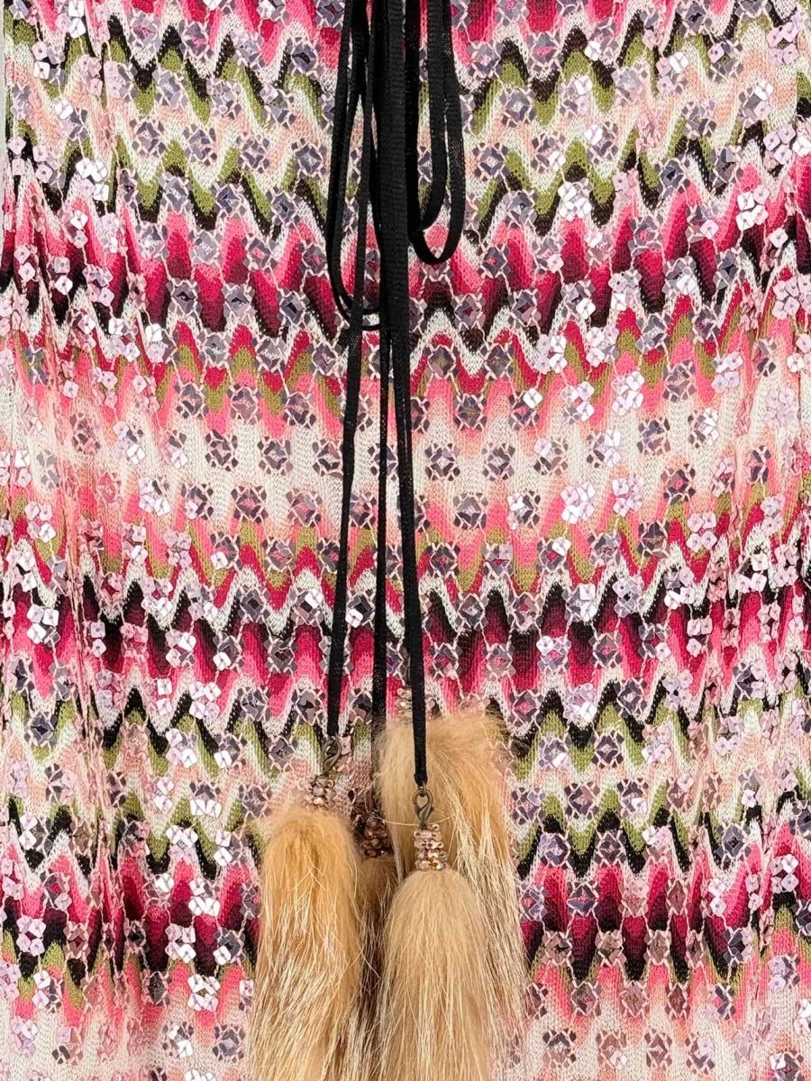 Pre-loved MISSONI Pink Multicolor Zigzag Size US 6 Short Dress at Reems Closet