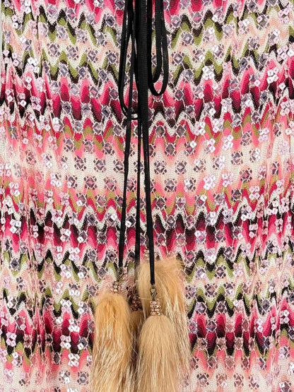 Pre-loved MISSONI Pink Multicolor Zigzag Size US 6 Short Dress at Reems Closet