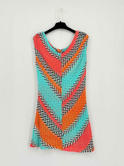Pre - loved MISSONI Turquoise Multicolor Short Dress at Reems Closet