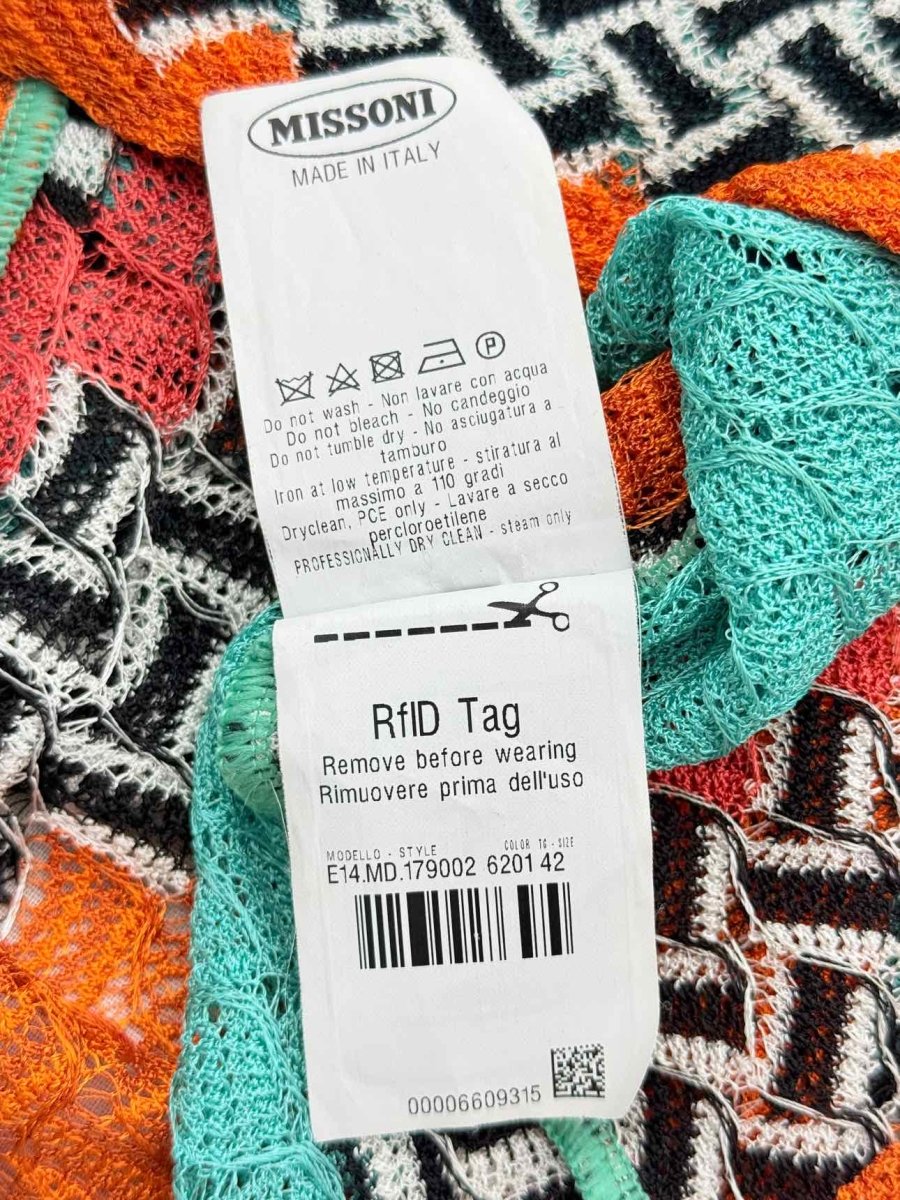 Pre - loved MISSONI Turquoise Multicolor Short Dress at Reems Closet