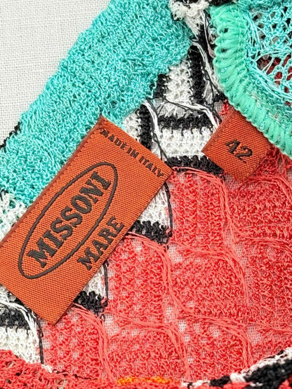 Pre - loved MISSONI Turquoise Multicolor Short Dress at Reems Closet