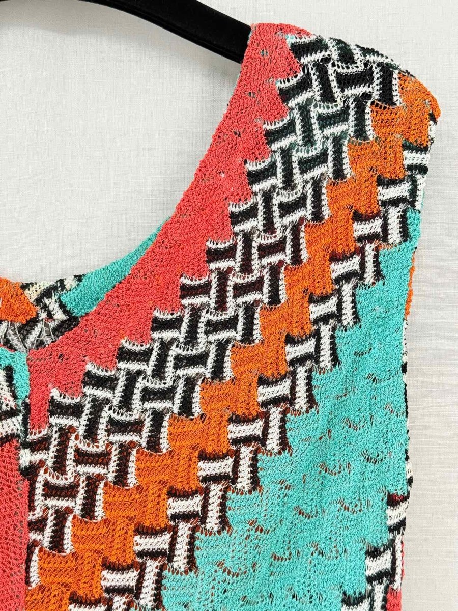 Pre - loved MISSONI Turquoise Multicolor Short Dress at Reems Closet