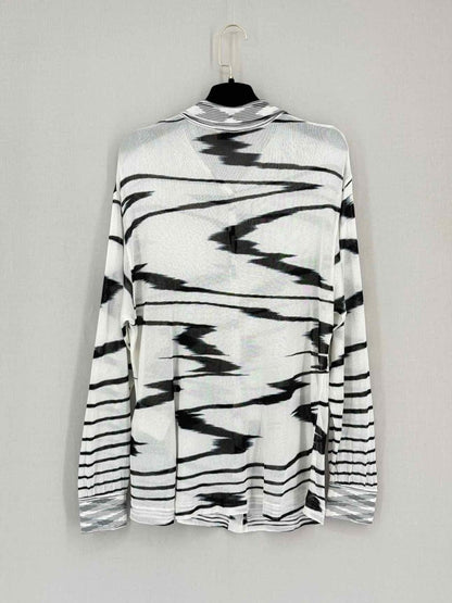 Pre-loved MISSONI White & Black Abstract Striped Size US 6 Shirt at Reems Closet