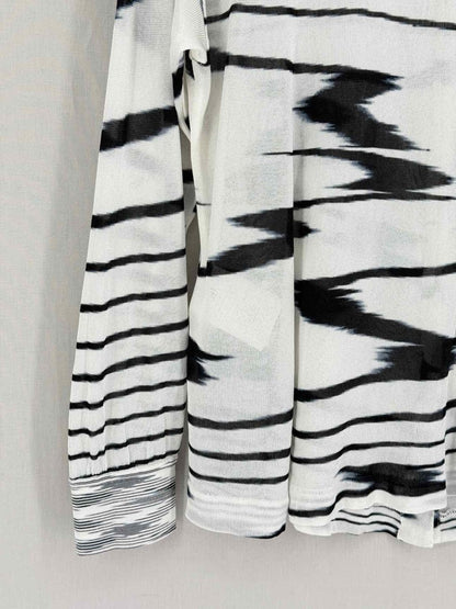 Pre-loved MISSONI White & Black Abstract Striped Size US 6 Shirt at Reems Closet