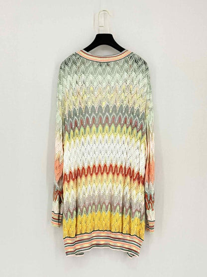 Pre-loved MISSONI Yellow Multicolor Zigzag Size US 4 Cardigan at Reems Closet