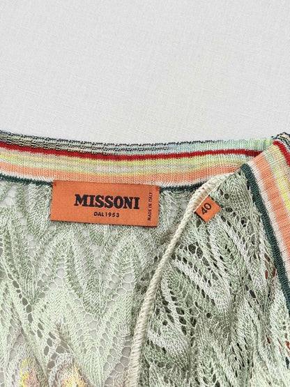 Pre-loved MISSONI Yellow Multicolor Zigzag Size US 4 Cardigan at Reems Closet