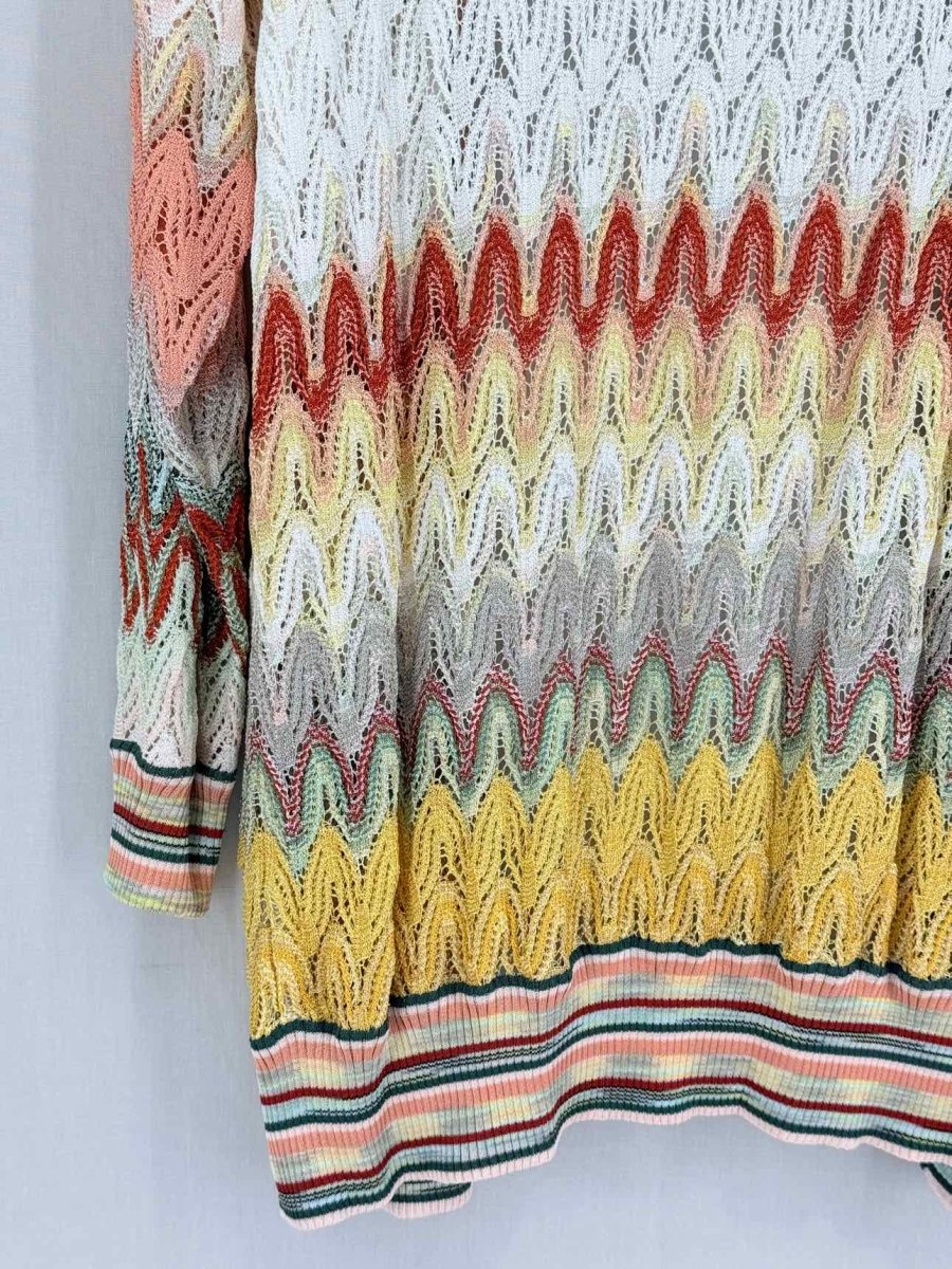Pre-loved MISSONI Yellow Multicolor Zigzag Size US 4 Cardigan at Reems Closet
