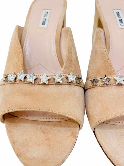 Pre - loved MIU MIU Beige Heeled Shoes at Reems Closet