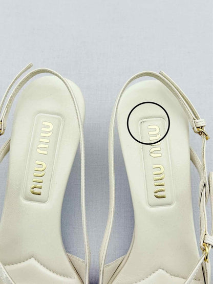 Pre - loved MIU MIU Beige Size EU 35.5 Slingbacks at Reems Closet