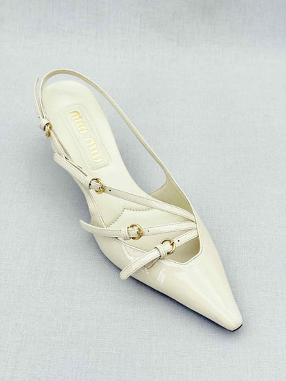 Pre - loved MIU MIU Beige Size EU 35.5 Slingbacks at Reems Closet