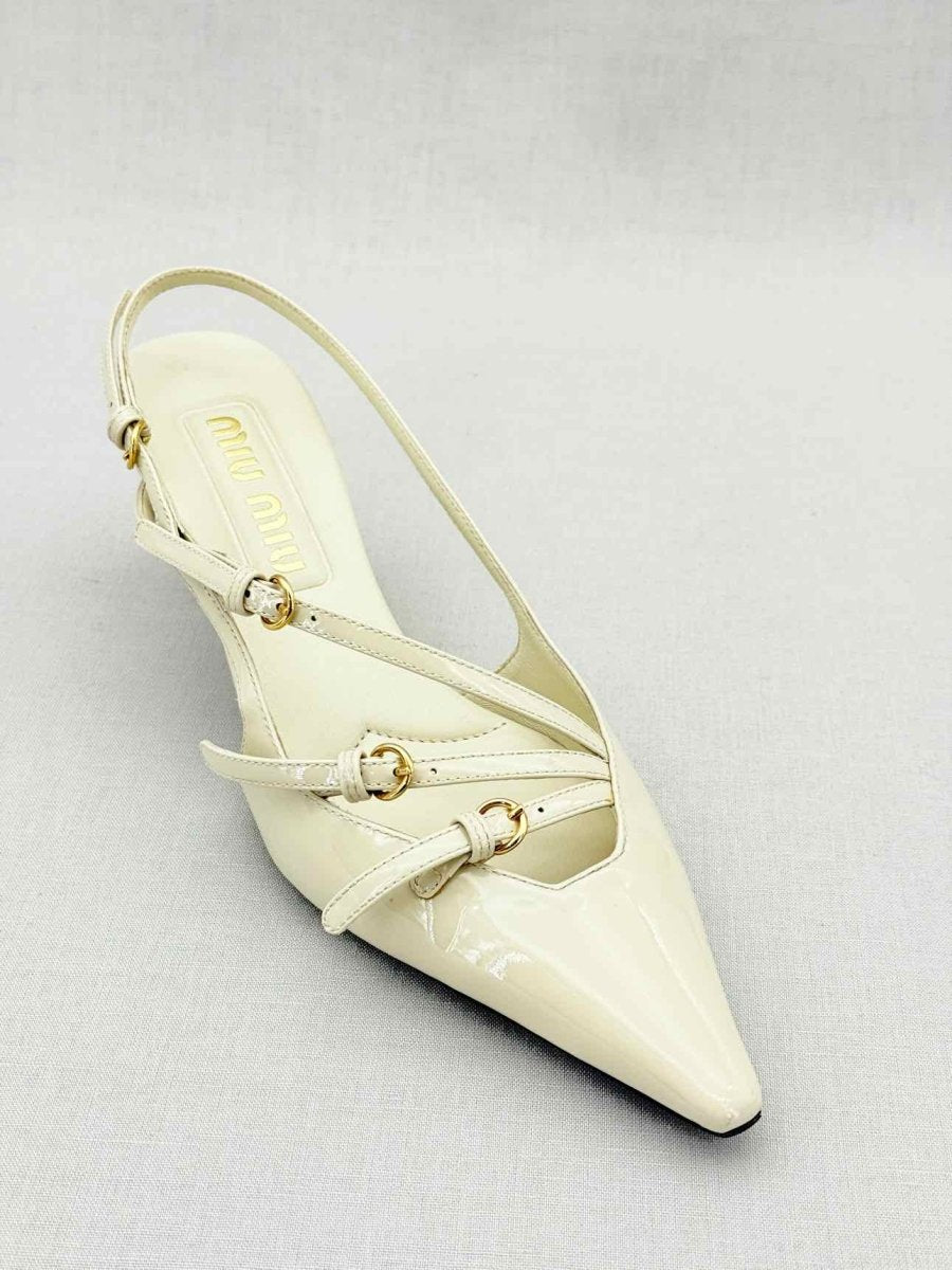 Pre - loved MIU MIU Beige Size EU 35.5 Slingbacks at Reems Closet