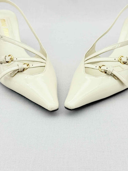 Pre - loved MIU MIU Beige Size EU 35.5 Slingbacks at Reems Closet