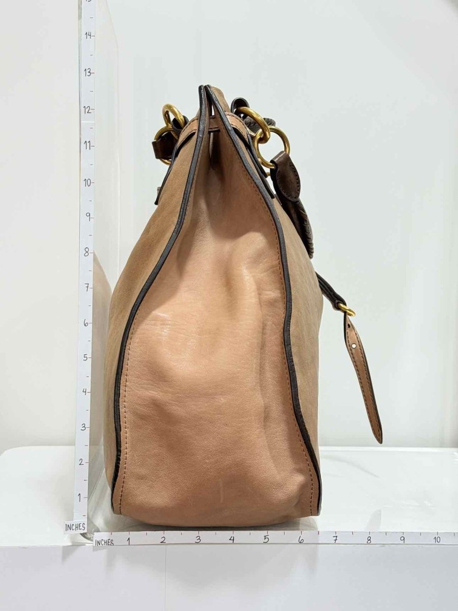 Pre - loved MIU MIU Beige Top Handle at Reems Closet