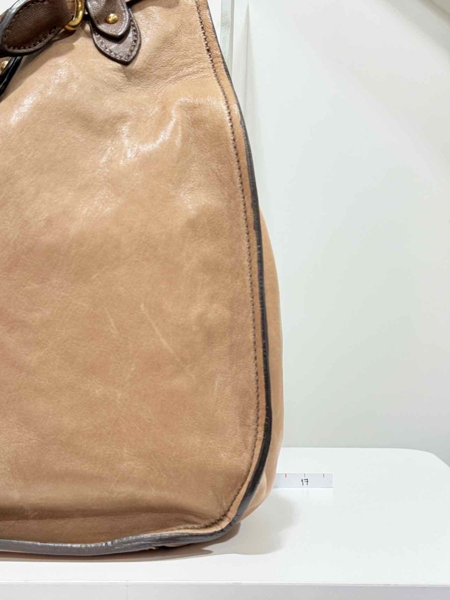 Pre - loved MIU MIU Beige Top Handle at Reems Closet