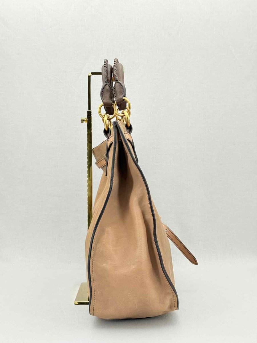 Pre - loved MIU MIU Beige Top Handle at Reems Closet