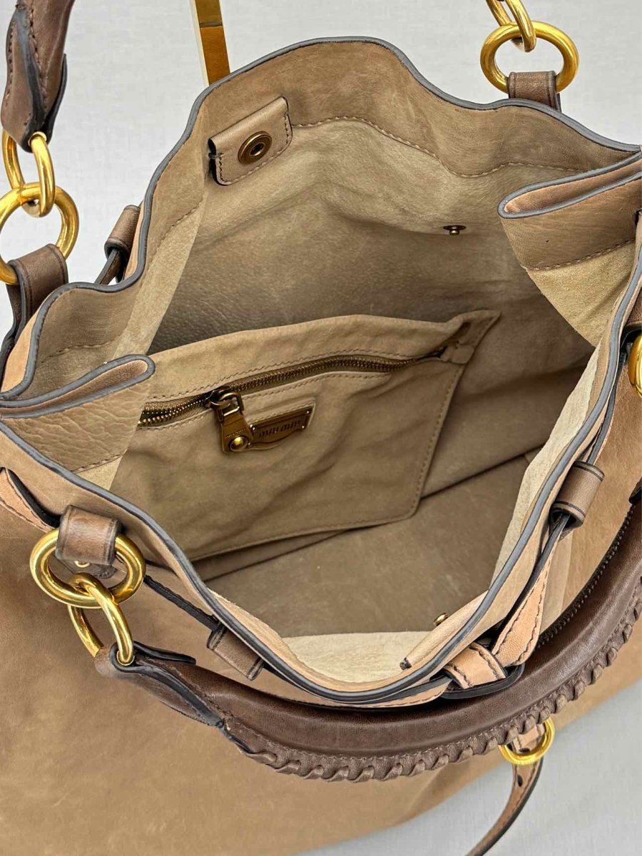 Pre - loved MIU MIU Beige Top Handle at Reems Closet