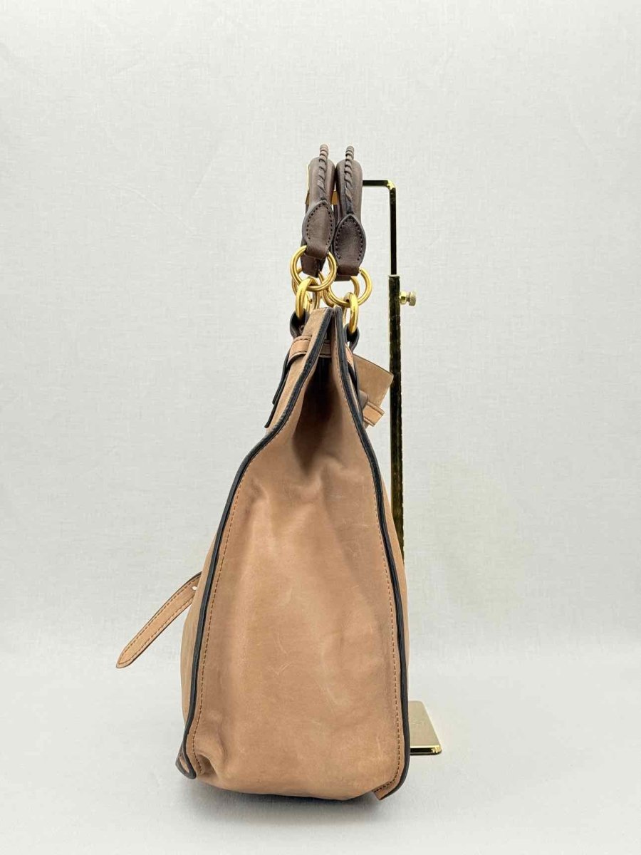 Pre - loved MIU MIU Beige Top Handle at Reems Closet