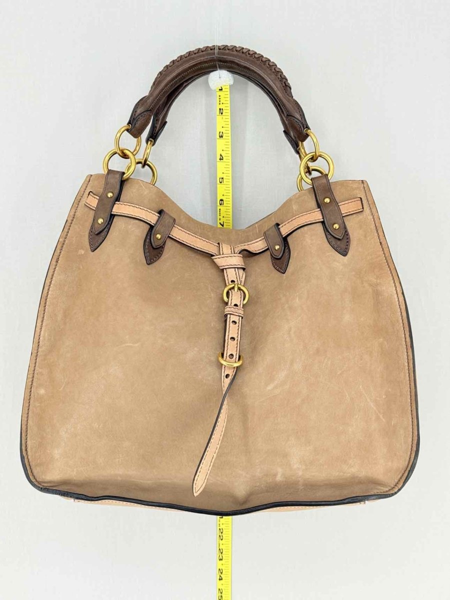 Pre - loved MIU MIU Beige Top Handle at Reems Closet