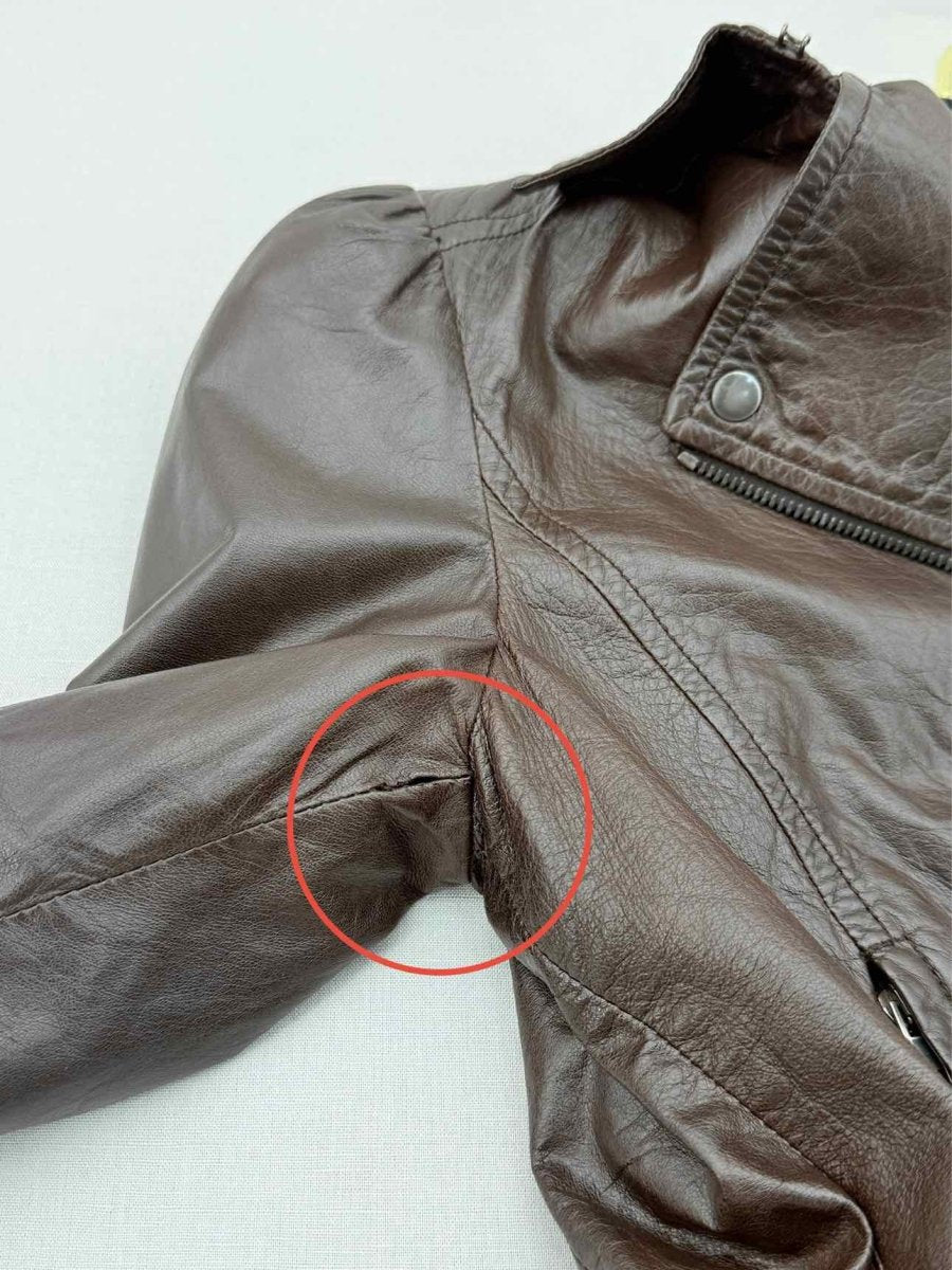 Pre - loved MIU MIU Biker Brown Size US 2 Jacket at Reems Closet