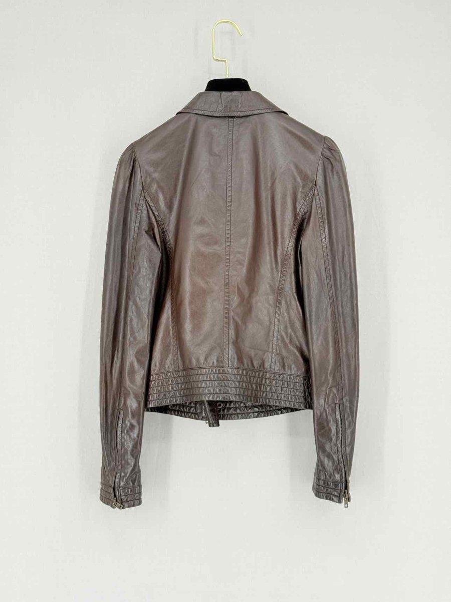 Pre - loved MIU MIU Biker Brown Size US 2 Jacket at Reems Closet
