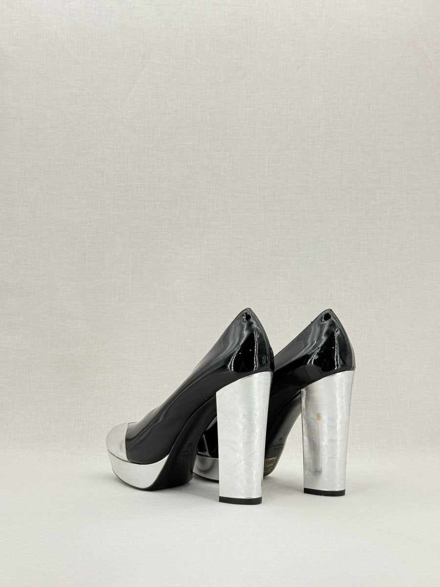 Pre - loved MIU MIU Black & Silver EU 40 Pumps at Reems Closet