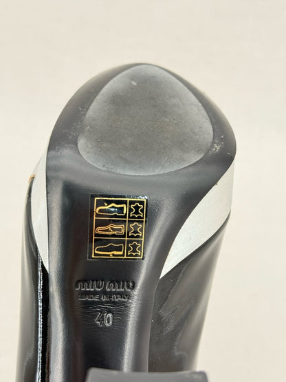 Pre - loved MIU MIU Black & Silver EU 40 Pumps at Reems Closet