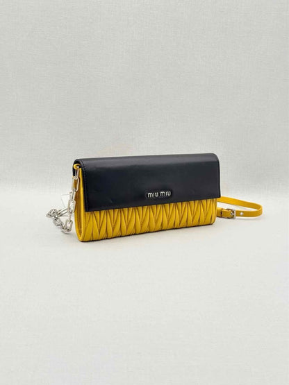 Pre-loved MIU MIU Black & Yellow Crossbody at Reems Closet