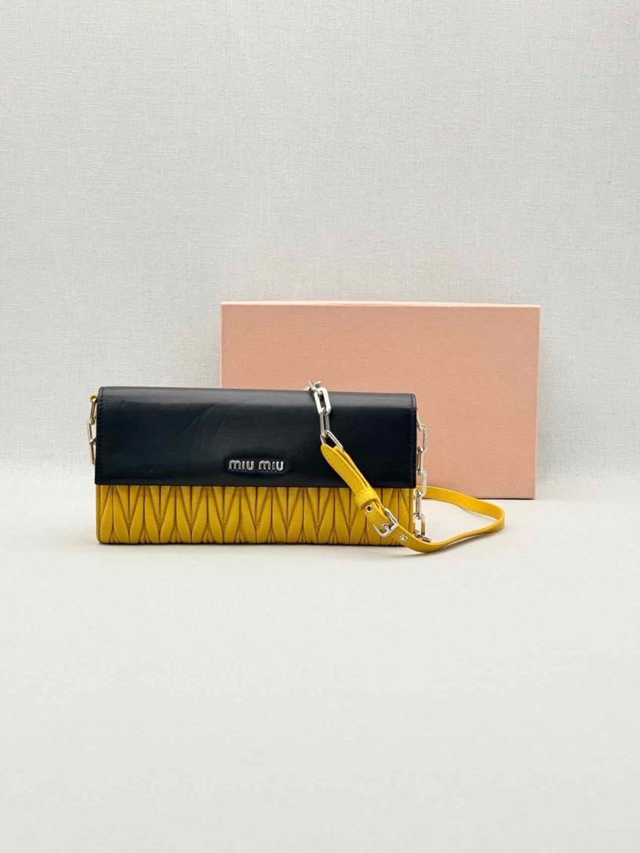 Pre-loved MIU MIU Black & Yellow Crossbody at Reems Closet