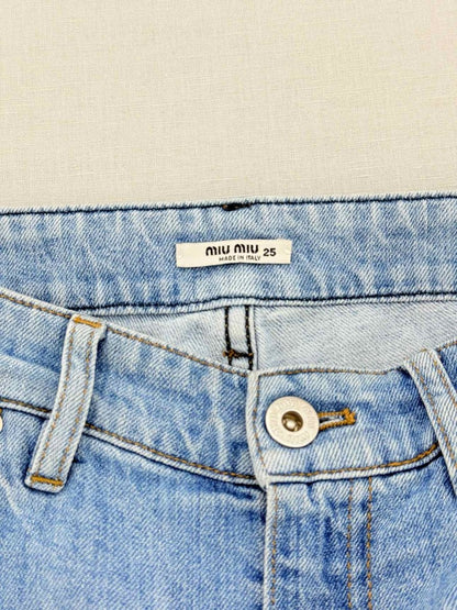 Pre - loved MIU MIU Blue Washed Size 25 Jeans at Reems Closet
