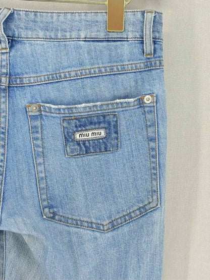 Pre - loved MIU MIU Blue Washed Size 25 Jeans at Reems Closet