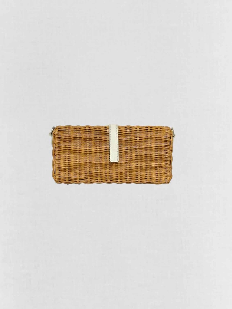 Pre - loved MIU MIU Brown & White Shoulder Bag at Reems Closet